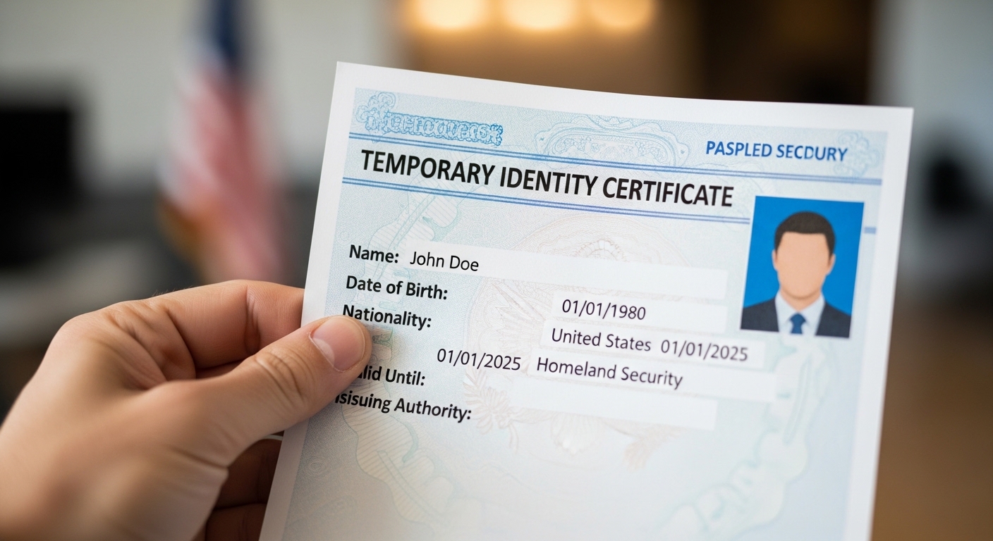 temporary identity certificate